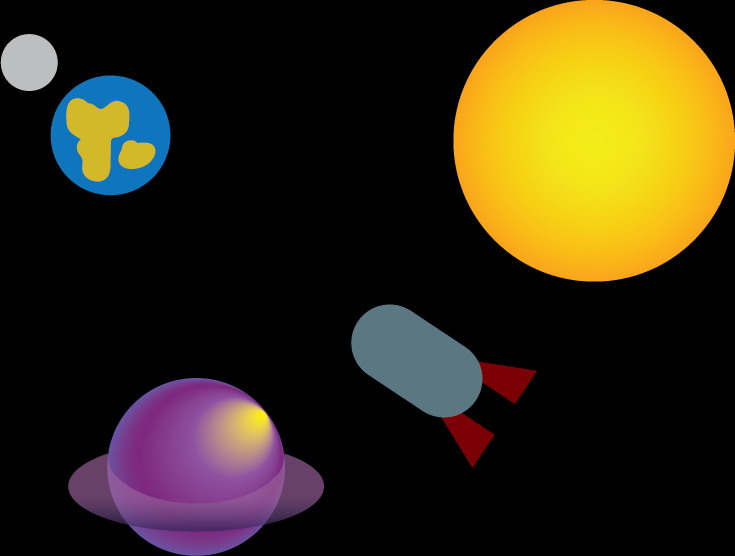 cosmos scene created in Illustrator